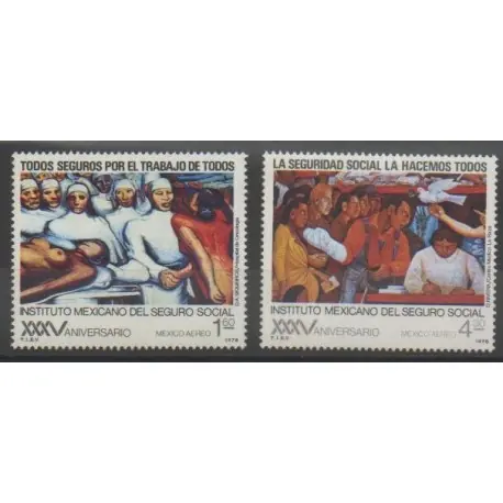Mexique - 1978 - No PA451/PA452 - Santé ou Croix-Rouge - Peinture Dernière Chance