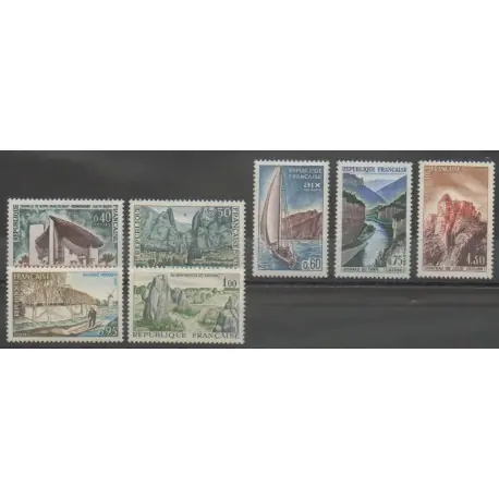 Populaire France - Poste - 1965 - No 1435/1441 - Sites