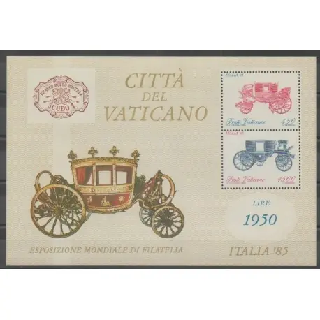 Authentique Vatican - 1985 - No BF8 - Transports - Exposition