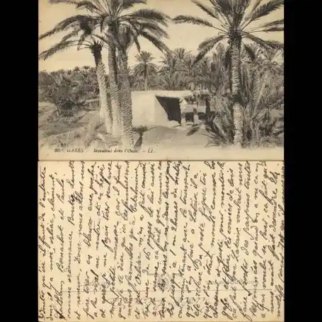 Tunisie - Gabes - Marabout dans l'Oasis Populaire