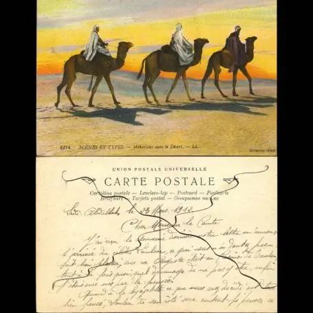 Bon Marché Tunisie - Scenes et types - Meharistes dans le desert