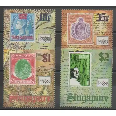 Affaire À Saisir Singapour - 1980 - No 347/350 - Timbres sur timbres