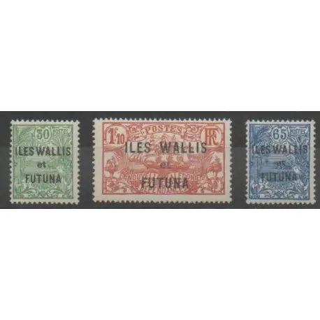 Wallis et Futuna - 1927 - No 40/42 Commander Vite