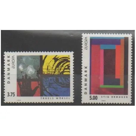Marque Danemark - 1993 - No 1055/1056 - Art - Europa