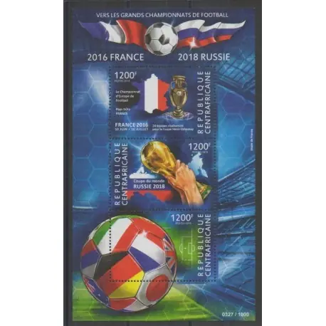 Livraison Mondiale Centrafricaine (République) - 2015 - No 3850/3852 - Football