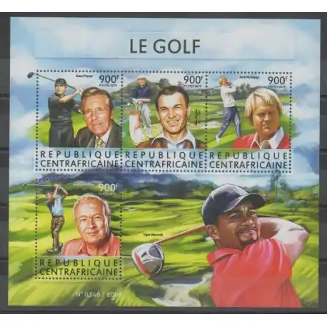 Certifié Centrafricaine (République) - 2015 - No 3980/3983 - Sports divers