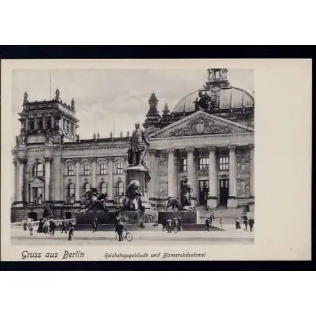 Allemagne - Gruss aus Berlin - Reichstagsgeba¤ude und Bismarckdenkmal Paiement Sécurisé