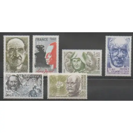 Bon Plan France - Poste - 1981 - No 2148/2153 - Célébrités