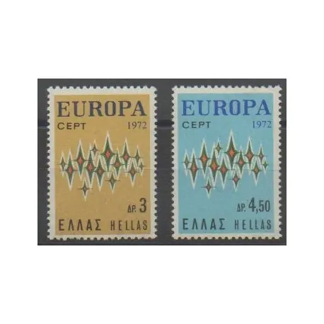 Grèce - 1972 - No 1084/1085 - Europa Jusqu’à Épuisement Des Stocks