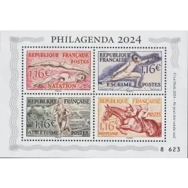 Timbre de collection France - Carnets et Ouvrages 4025 - Philagenda 2024 - Hors Abonnement - Bloc spcial "Sport" Prix Bas