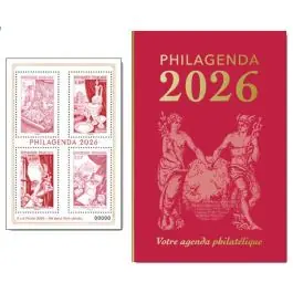 Timbre de collection France - Carnets et Ouvrages 4028 - Philagenda 2026 - Hors Abonnement - Bloc spcial "Productions françaises de luxe" inclus Bon Marché