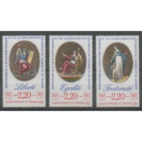 Offre Du Jour Saint-Pierre et Miquelon - 1989 - No 499/501 - Révolution Française