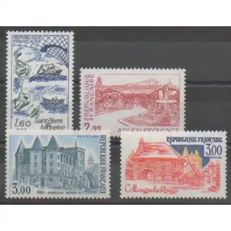 Prix Cassé France - Poste - 1982 - No 2193/2196 - Monuments