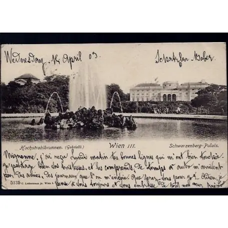 Autriche - Wien - Hochstrahlbrunnen - Schwarzenberg-Palais Top Qualité