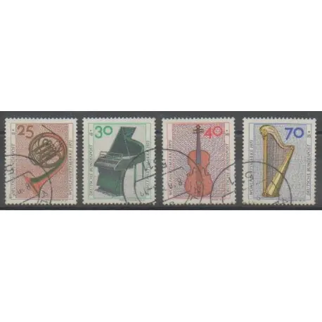 Certifié Allemagne occidentale (RFA) - 1973 - No 631/634 - Musique - Oblitéré