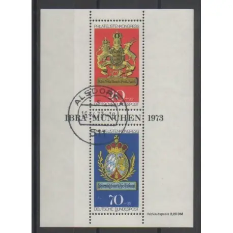 Allemagne occidentale (RFA) - 1973 - No BF8 - Armoiries - Oblitéré Premium