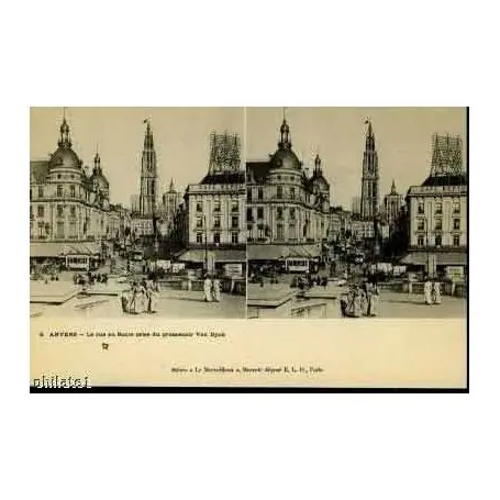 BELGIQUE - ANVERS - LA RUE AU SUCRE - TRAMWAY Certifié