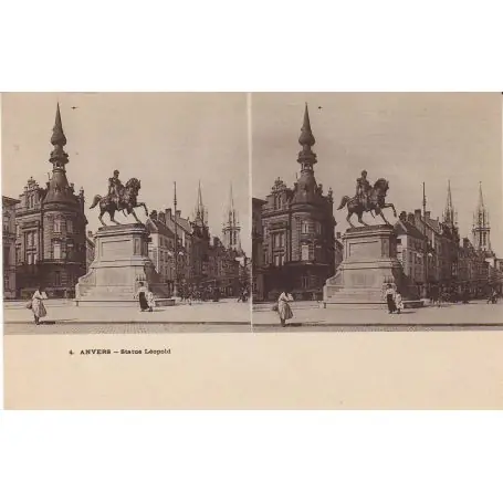 Promotion Saisonnière Belgique - Anvers-Statue leopold-Vue stereoscopiqu