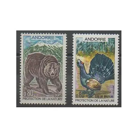 Andorre - 1971 - No 210/211 - Environnement - Mammifères - Oiseaux Top Qualité