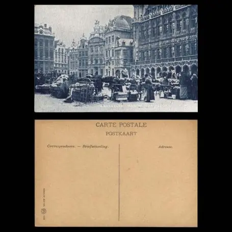 Belgique - Bruxelles - Marche aux fleurs - Gd Place - Tres animee Fait Main