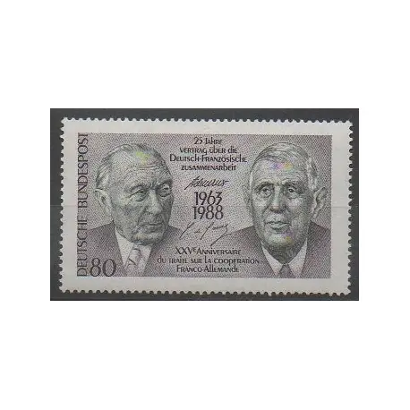 Allemagne occidentale (RFA) - 1988 - No 1183 - De Gaulle - Histoire Meilleur Prix