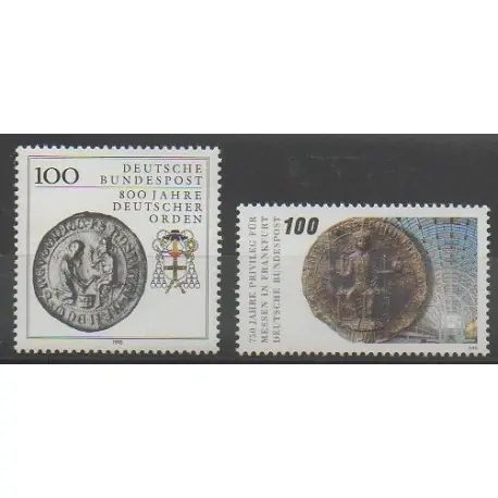 Top Vente Allemagne occidentale (RFA) - 1990 - No 1283/1284 - Monnaies, billets ou médailles