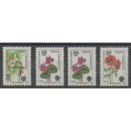 Prix Réduit Turquie - 1980 - No 2626 - 2628 - 2644/2645 - Orchidées - Roses