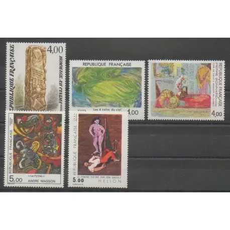 Livraison Mondiale France - Poste - 1984 - No 2299/2301 - 2342/2343 - Peinture
