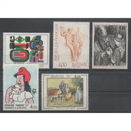 Populaire France - Poste - 1983 - No 2263/2265 - 2291 - 2297 - Peinture