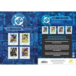 Timbre de collection France - Collector 2025 DC - Les quatre Super-Hros lgendaires de l'univers DC Pas Cher