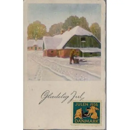 Pas Cher Danemark - Joyeux Noel - Vignette Noel 1936