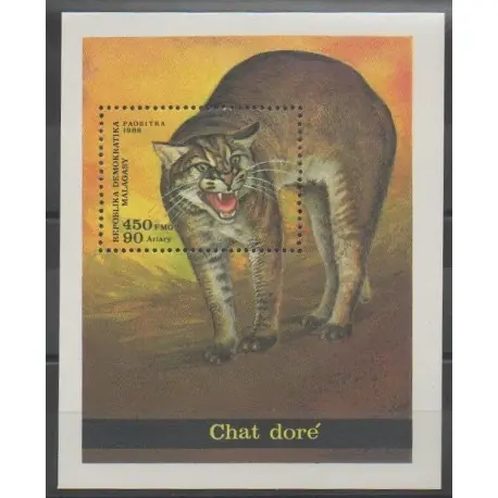 Prix Réduit Madagascar - 1986 - No BF35 - Chats