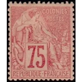 Timbre de collection France - Colonies Gnrales 58 Retour Gratuit
