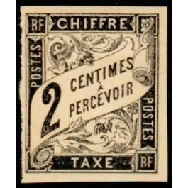 Timbre de collection France - Colonies Gnrales Taxe 02 Livraison Gratuite