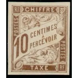 Timbre de collection France - Colonies Gnrales Taxe 19 Réduction