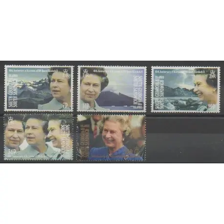 Promotion Falkland-Géorgie du Sud et Sandwich du Sud - 1992 - No 214/218 - Royauté - Principauté