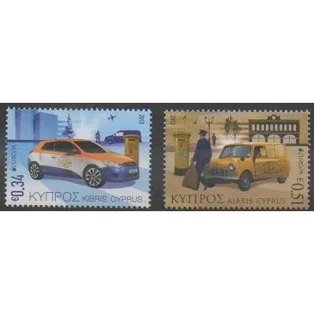 Authentique Chypre - 2013 - No 1263/1264 - Service postal - Voitures - Europa
