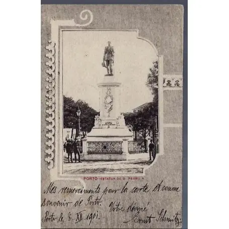 Portugal - Porto - Estatua de D. Pedro V - 1901 Premium