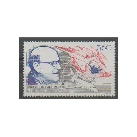 Petit Prix France - Poste - 1988 - No 2502 - Célébrités - Aviation