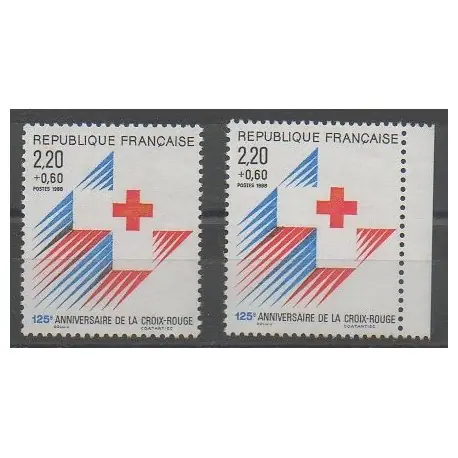 Meilleur Prix France - Poste - 1988 - No 2555 - 2555a - Santé ou Croix-Rouge