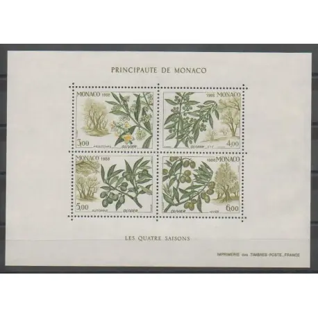 Monaco - Blocs et feuillets - 1988 - No BF43 - Arbres - Fruits Affaire À Saisir