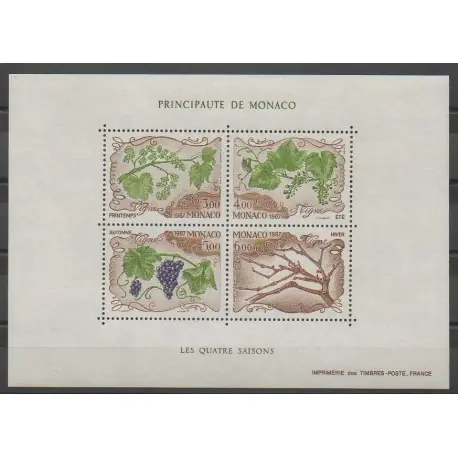 Petit Prix Monaco - Blocs et feuillets - 1987 - No BF38 - Flore - Fruits