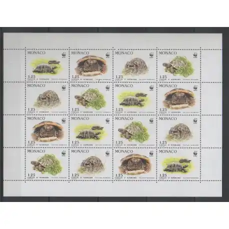 Paiement Sécurisé Monaco - 1991 - No F1805 - Reptiles - Espèces menacées - WWF