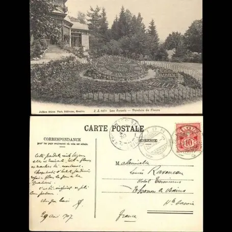 Artisanat Suisse - Les Avants - Pendule de fleurs