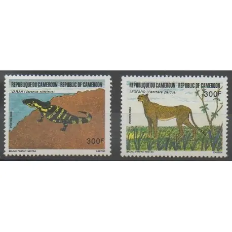 Offre Du Jour Cameroun - 1986 - No 797/798 - Reptiles - Mammifères - Espèces menacées - WWF