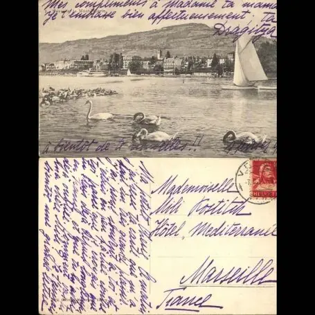 Satisfait Ou Remboursé Suisse - Vevey et le Mont Pelerin - Cygnes et voilier