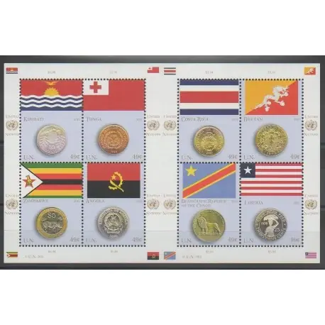 Marque Nations Unies (ONU - New-York) - 2015 - No 1416/1423 - Monnaies, billets ou médailles - Drapeaux