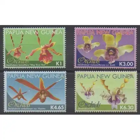 Papouasie-Nouvelle-Guinée - 2010 - No 1383/1386 - Orchidées Vente Flash