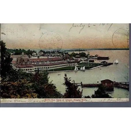 USA - Bird's Eye view of Ottawa Beach - Mich. Authentique