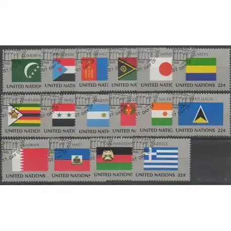 Offre Du Jour Nations Unies (ONU - New-York) - 1987 - No 492/507 - Drapeaux - Oblitérés